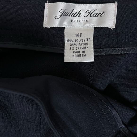 Judith Hart Womens Capri Pants Size Petite 14 Navy Blue Cuffs Side Zip Nautical - Picture 7 of 12